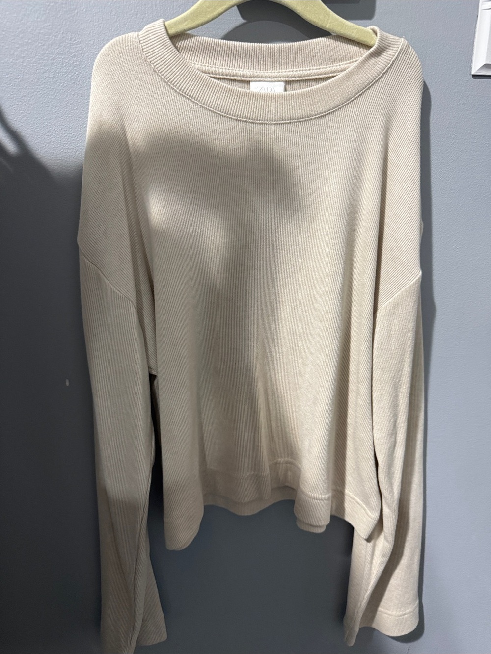 Zara Cream Scoop Neck Relaxed Sweater